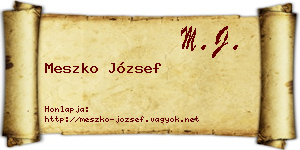 Meszko József névjegykártya