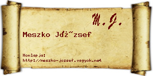 Meszko József névjegykártya